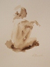 Nude Study Sepia Watercolor