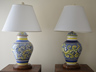 Pair of Hand Painted Italian Porcelain Lamps