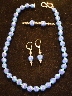 Ocean Sky Hand Rolled Porcelain Beads, Extender and Earrings