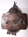 Edo, Benin, West African cast brass sculpture of a cockerel, additional view