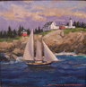Sailboat with Lighthouse in background SOLD