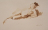 Nude Study Sepia Watercolor
